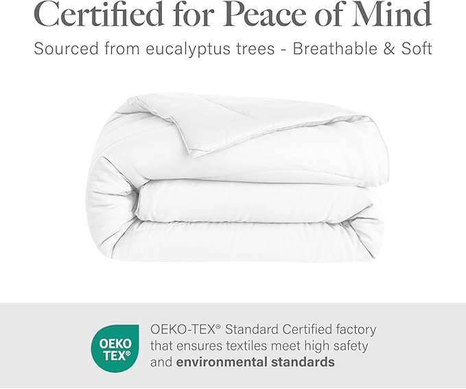Modern Threads Tencel Lyocell Luxury Ultra Soft Down Alternative Comforter, White, King
