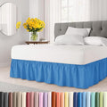 Wrap Around Dust Ruffle Bed Skirt - Royal Blue - for Full Size Beds w/ 12 Inch Drop - Easy Fit Elastic Strap - Adjustable Pleated Bedskirt w/Brushed Fabric - Wrinkle Free, Women, Men, Kids & Teens