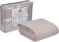 HILLFAIR 100% Combed Cotton Blanket– King Size Bed Blankets– Warm Soft All Season Breathable Lightweight Summer Blankets– Waffle Weave Home Decor Bed Blanket- Khaki King Bed Cotton Blankets/Bedcovers