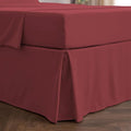 Mellanni Bed Skirt Cal King Size- Bed Skirting - 15-Inch Tailored Drop Pleated Dust Ruffle - Hotel Luxury Bedding - Wrinkle, Fade, Stain Resistant - 1 Bedskirt (Cal King, Brick Red)