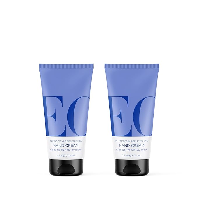 EO Hand Cream, 2.5 Ounce (Pack of 2), French Lavender, Organic Plant-Based, Moisturizer for Dry Skin