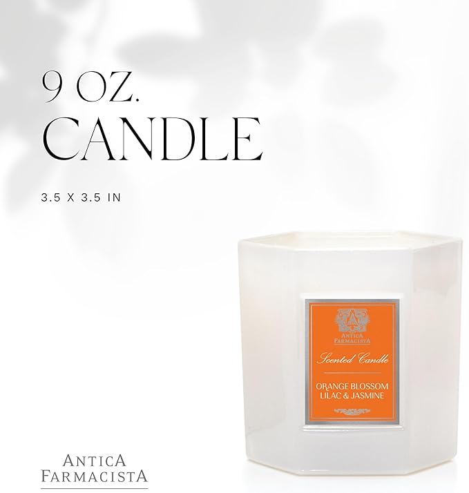 Antica Farmacista Luxury Scent Candle - Decorative Home Candle - Long-Lasting & Premium Scented - Luxury Gift - Orange Blossom, Lilac & Jasmine, 9 oz
