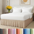 Bedskirt Queen Size Ruffle - 18 inch Drop Dust Ruffle Bed Skirt with Platform - Ultra-Soft, Easy Fit, Premium Hotel Quality - Wrinkle, Fade & Shrink Resistant - for Women, Men, Kids and Teens - Cream