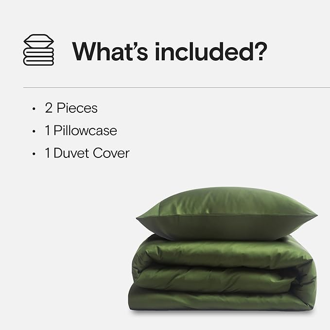 DOZ Duvet Cover Set, 100% Viscose derived from Bamboo, Organically Grown, Buttery Soft, Cooling Duvet Covers, High GSM, 1 Duvet Cover and 1 Pillowcase, 70"x90" (Forest, Twin/Twin XL)