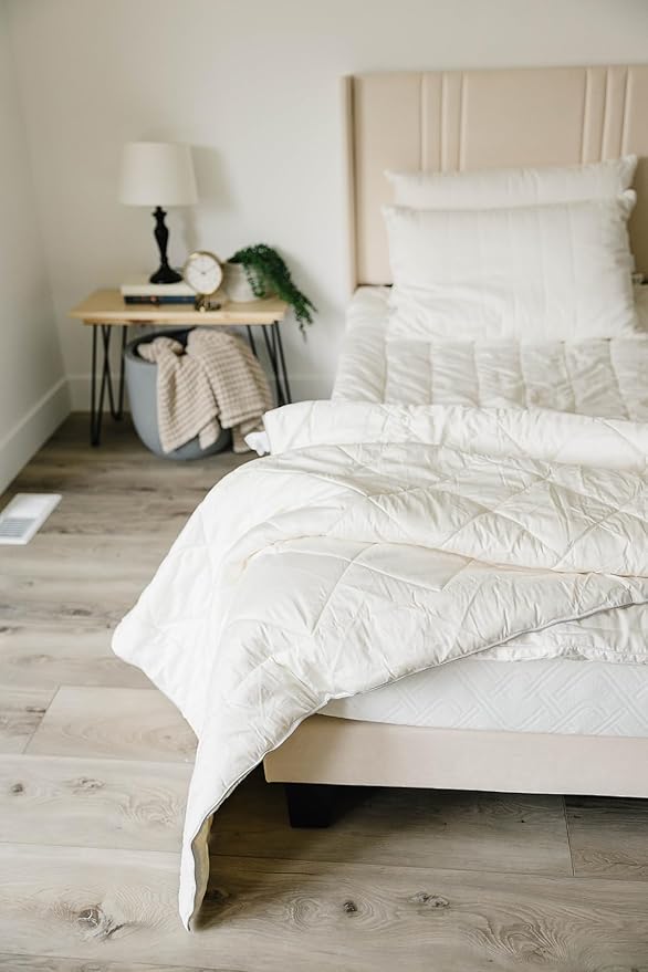 Woolino Premium Australian Wool Duvet Insert Bed Comforter, Mid-Weight Wool Comforter, Washable, Queen