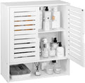 HYNAWIN White Organized Bathroom Storage Cabinet with Lattice Doors,Spacious Storage with Adjustable Shelves for Bathroom or Kitchen Essentials