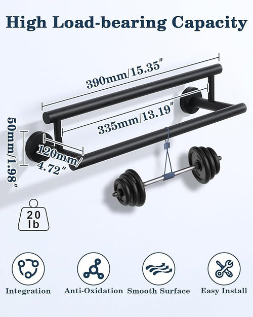 Alise Double Bath Towel Bars Towel Racks for Bathroom Lavatory,Wall Mount Towel Holder SUS304 Stainless Steel Towel Hanger Rail 16 Inch,GYT6902-400-B Matte Black