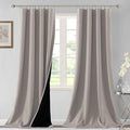H.VERSAILTEX 100% Blackout Curtains for Bedroom Thermal Insulated Blackout Curtains 108 Inches Long Rod Pocket Window Drapes for Living Room with Black Liner 2 Panels Set, Warm Taupe