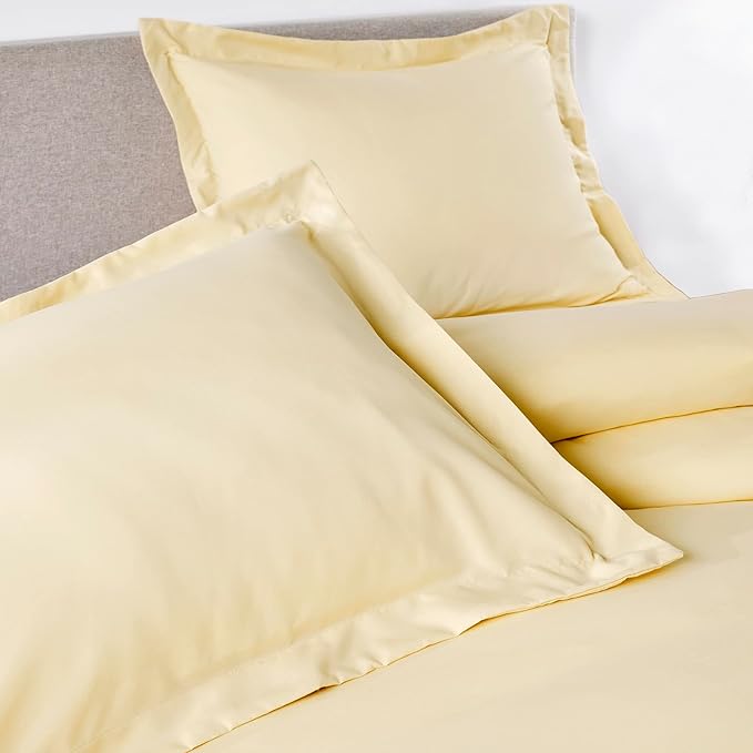 PeachSkinSheets 1500tc Level of Softness Soft Cooling Duvet Cover Set | Queen/Full Size - Buttercream Yellow