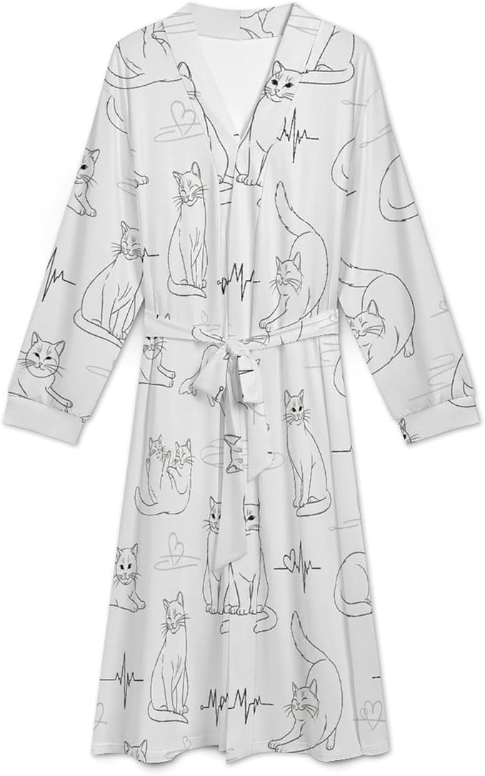 Soft Robes for Women Lightweight Kimono Bathrobe Full-Length Loungewear