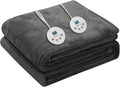 Wapaneus Heated Blanket Electric King Size 90"x100"-Dual Control with 10 Heat Levels 12 Timer Settings and 8 Hours Auto-Shut Off,Fast-Heating Electric Blanket,ETL Listed Machine Washable,Dark Grey