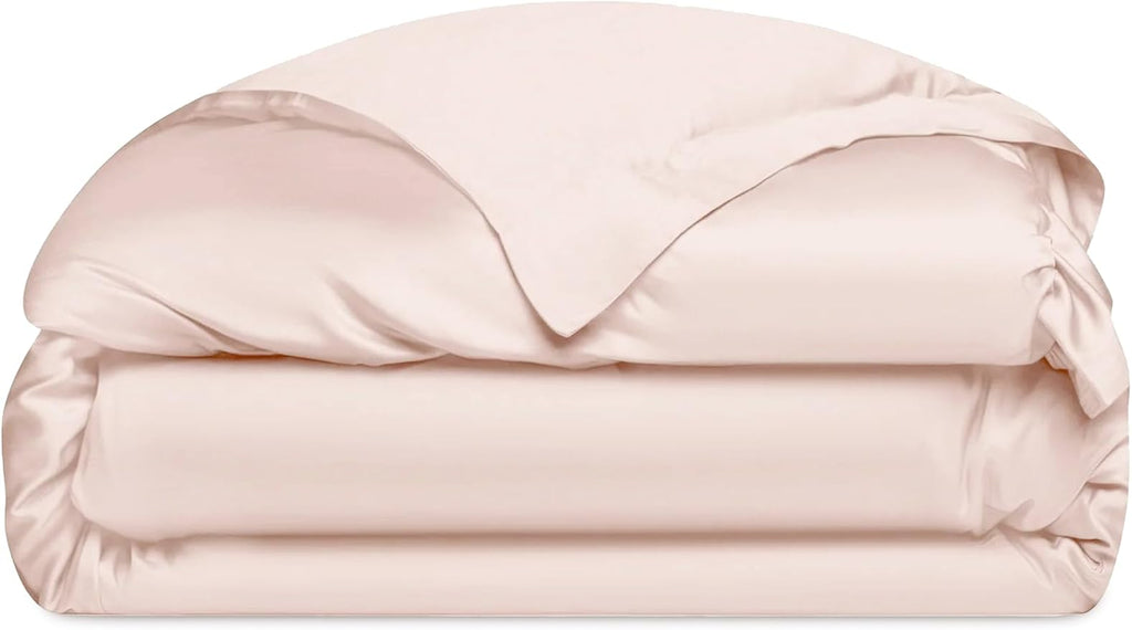 Cozy Earth Luxury Duvet Cover Twin - 100% Viscose from Bamboo - Ultra-Soft, Cooling & Lightweight Duvet Cover - Temperature-Regulating Bedding with Concealed Zip & Interior Snap Closures - Peony