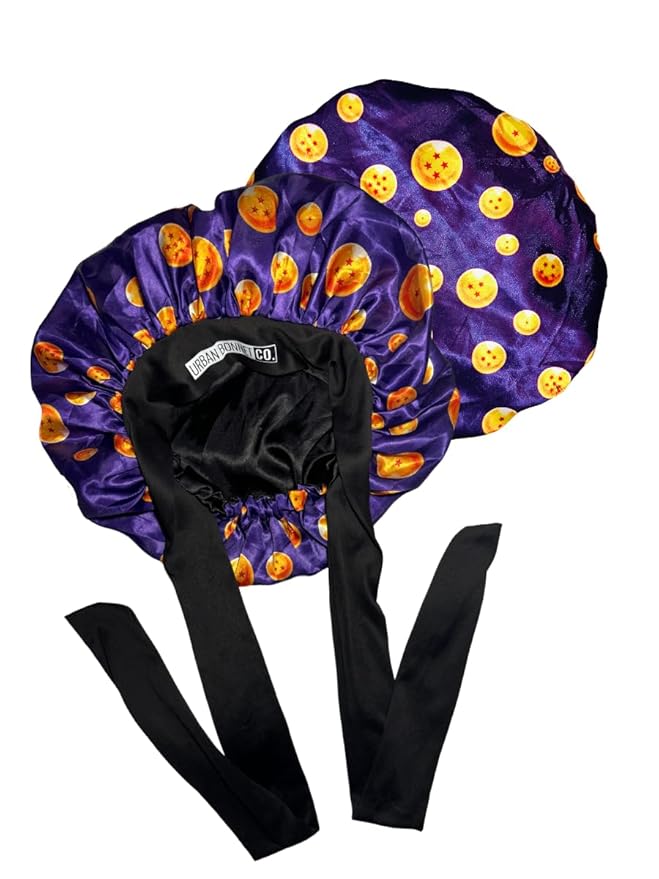 Premium Non Slip Hair Bonnet for Men Satin Curly & Dreadlocks Wrap Silk Double Layer Sleeping & Shower Cap Anime Soft Band (Gold Stars)