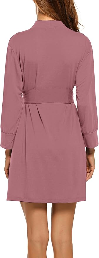 HOTOUCH Womens Robe Lightweight Short Knit Bathrobe Soft Ladies Sleepwear with Pockets