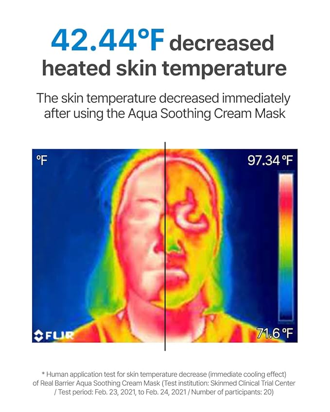 Real Barrier | Aqua Soothing Cream Mask | Korean Face Mask for Sensitive & Dehydrated Skin | Facial Mask with Hyaluronic Acid | Cooling & Moisturizing | Moisturizing Face Masks Skincare | 10 Sheets