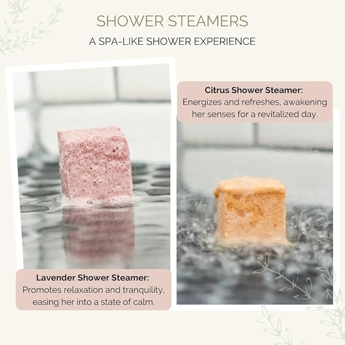 Self Care Gift Basket for Mom: New Mommy Care Package Pampering Gift Set with Bath Accessories and Natural Skincare Products. Our Spa Day Kit for Women is the ideal Birthday Gift Basket for her.