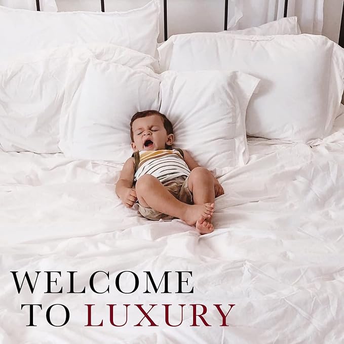 Red Land Cotton Luxury Sheet Set | 100% American Grown Cotton Basics | Premium Hotel Ultra-Soft Lightweight 4 Piece USA Made Deep Pocket Fitted, Flat Sheet, & pillowcases Percale Weave (Twin XL/White)