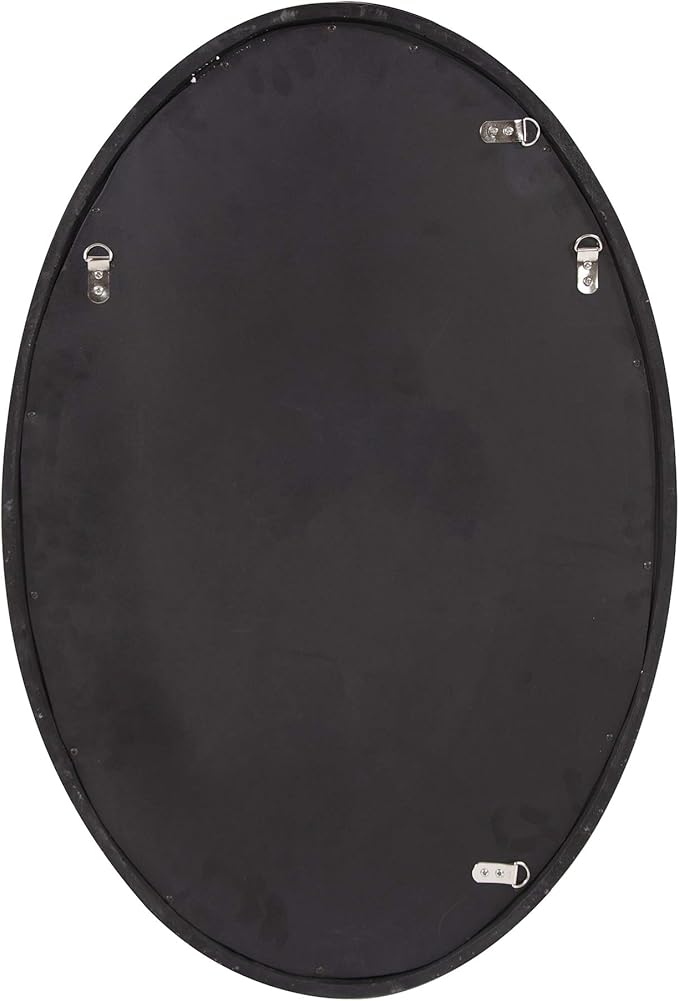 Howard Elliott Ethan Black Oval Decorative Wall Hanging Mirror, Vintage Oval Mirror for Wall Decor Resin Frame Vanity Mirror Perfect for Living Room, Bedroom & Home Decor, 21 x 31 Inch
