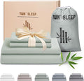TWK Luxury Sheet Set, Genuine 100% Viscose Derived from Bamboo, Cooling & Breathable, Silky Soft, Bedding Sheets & Pillowcases (Sea Glass, King)