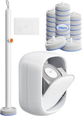 Disposable Toilet Cleaning System - Toilet Wand Kit with 36 High-Performance Refills, Wall Mounted Brush and Holder for Deep Cleaning Bathroom (Brush + 36 Refills)