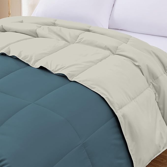 Modern Threads Down Alternative Reversible Comforter Teal/Beige California King