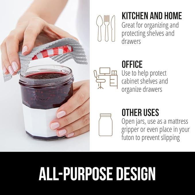 GORILLA GRIP powerGRIP Drawer Shelf and Cabinet Liner, Thick Strong Hold, Non-Adhesive Liners Protect Kitchen Cabinets and Cupboard, Bathroom Drawers, Easy Install, Breathable Mat, 17.5" x20', Lt Gray