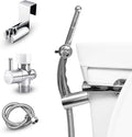 GenieBidet Sparkle Hand Held Bidet Sprayer - Includes Hybrid T Adapter & Stainless Steel Toilet Hose & Precision Knob/w Solid Brass Valve