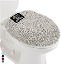 GORILLA GRIP Soft Chenille Bathroom Toilet Lid Cover, Machine Washable Seat Covers, 19.5x18.5, Stays in Place Rubber Backing, Fits Most Round, Elongated and Oblong Lids, Accessories Decor, Light Gray