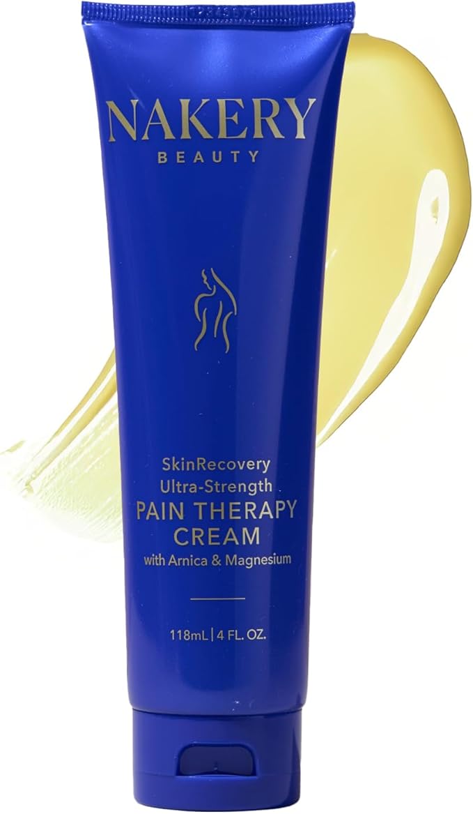 Nakery SkinRecovery Ultra Strength Massage Cream - Muscle Relaxer Cream & Magnesium Cream for Leg Cramps with Menthol - Fast Absorbing Feet Cream - Non-Sticky Leg Cramp Cream for Soothing Comfort