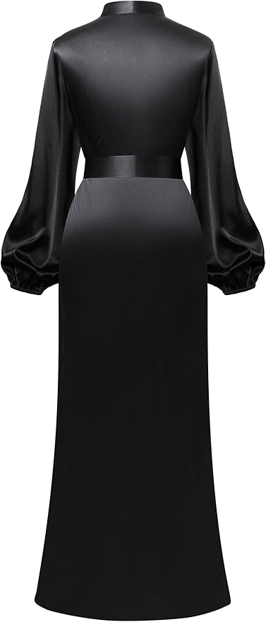 PRODESIGN Satin Kimono Robe Women Long Silky Kimono Bathrobe Sleepwear Wedding Bridesmaid Robe