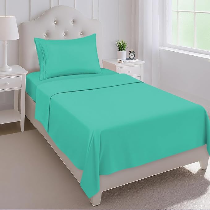 Mejoroom Twin Sheet Set - Hotel Collection Twin Sheets - Bedding Sheets & Pillowcases with Deep Pocket Fitted Sheet, Breathable, Wrinkle & Fade Resistant - 3 Piece(Mint)