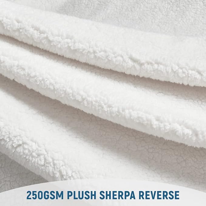 KAWAHOME Sherpa Fleece Queen Size Blanket for Bed - Extra Warm and Heavy Thick Blankets for Winter, Super Soft 500GSM Plush Blanket, 90"X 90" Rainbow