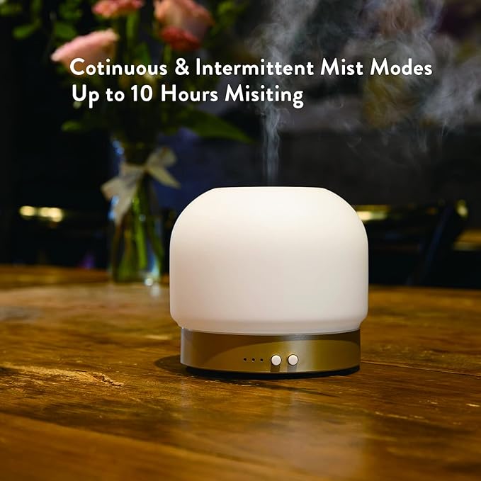 Essential Oil Diffusers for Large Room 280ml Aromatherapy Diffuser for Home - Glass Cover, 4 Timers, Auto Shut-Off, Adjustable Lights, No Beep