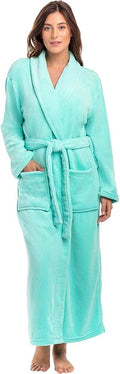 Alexander Del Rossa Plush Robe for Women, Long Fleece Winter Bath Robe, Plus Size