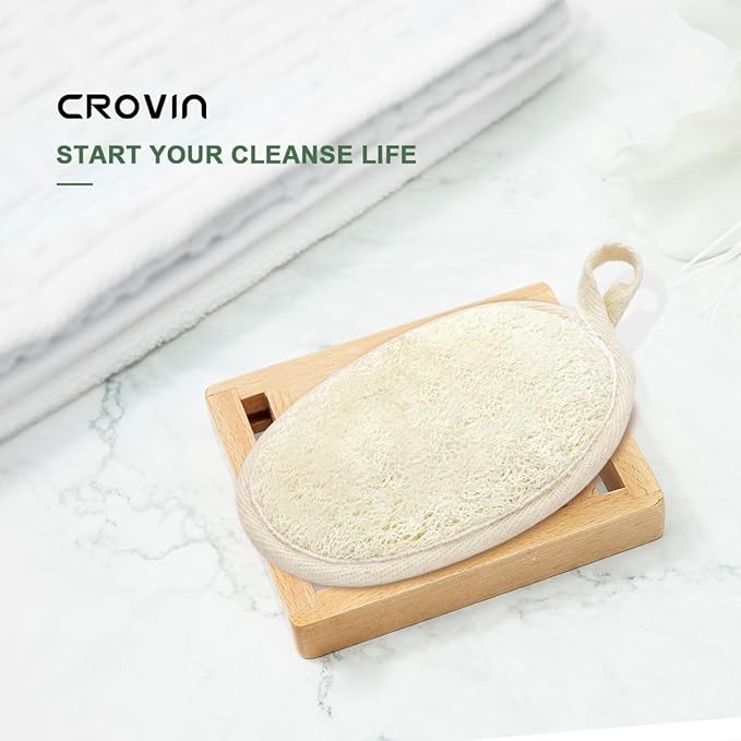 Natural Loofah Exfoliating Body Scrubber, Made with Natural Shower Loofah Sponge for Men and Women’s SPA (Pack of 4)