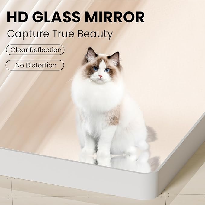 White Bathroom Mirror 24x36 Inch, White Metal Framed Bathroom Mirror for Wall, Rounded Rectangle Matte Bathroom Vanity Mirror, Tempered Glass, Anti-Rust, Horizontal/Vertical