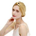ZIMASILK 22 Momme 100% Mulberry Silk Bonnet for Sleeping & Women Hair Care, Highest Grade 6A Silk Hair wrap for Sleeping with Premium Elastic Stay On Head (1Pc, Golden)