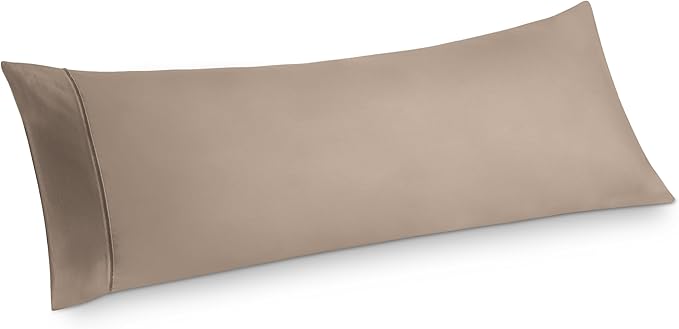 Bedsure Body Pillow Case Cover - Taupe Brushed Microfiber Long Pillow Cases, Ultra Soft and Cozy Body Pillowcase with Envelope Closure, Wrinkle, Fade and Stain Resistant, 1 Pack, 20x54 Inches