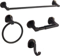 BGL 4 Piece ORB Bathroom Hardware Set - Wall Mounted Bathroom Accessories Set with Towel Bar, Towel Ring, Toilet Paper Holder, Robe Hook - Rustproof Bathroom Towel Bar Set