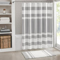 Madison Park Spa Waffle Shower Curtain Pieced Fabric with 3M Scotchgard Moisture Management Modern Home Bathroom Decorations, Tall 72"x84", Grey