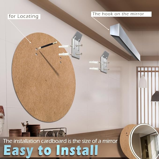 KWW 24 Inch Large Modern LED Round Bathroom Vanity Mirror, Color Temperature Adjustable, Anti-Fog Dimmable Lights, Easy to Install, Wall Mounted Makeup Mirror with Smart Touch Button
