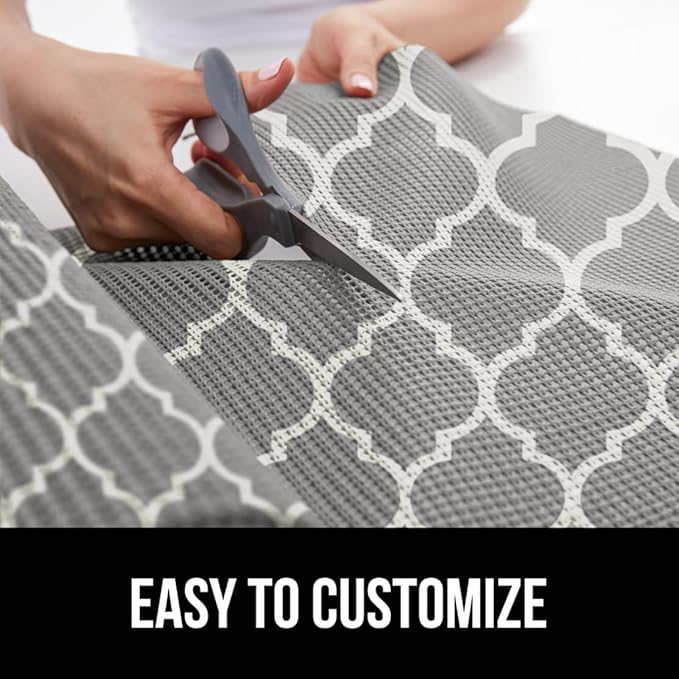 GORILLA GRIP powerGRIP Drawer Shelf and Cabinet Liner, Thick Strong Hold, Non-Adhesive Liners Protect Kitchen Cabinets and Cupboard, Bathroom Drawers, Easy Install, Breathable Mat, 20" x30', Gray