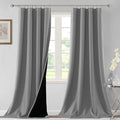H.VERSAILTEX 100% Blackout Curtains for Bedroom Thermal Insulated Blackout Curtains 96 Inches Long Rod Pocket Window Drapes for Living Room with Black Liner 2 Panels Set, Dove Gray