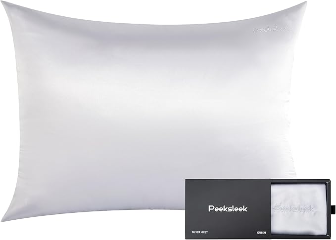 100% Mulberry Silk Pillowcases with Zipper– Luxurious, Anti-Aging Pillow Covers, 22 Momme 6A Grade Silk Pillow Cases 2 Pack for Hair and Skin Care (White, Queen (U.S. Standard))