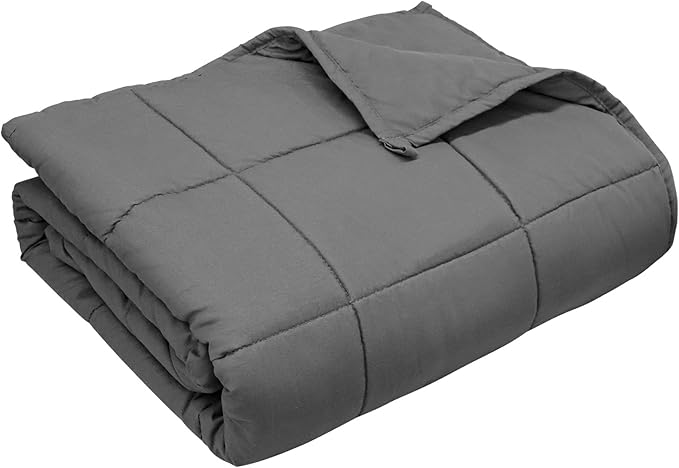 Weighted Blanket for Adults (20 lbs, 60" × 80", Dark Grey) Queen Size Heavy Blanket for 190-210lbs, Breathable Weighted Throw Blanket with Glass Beads for All Season, Washable