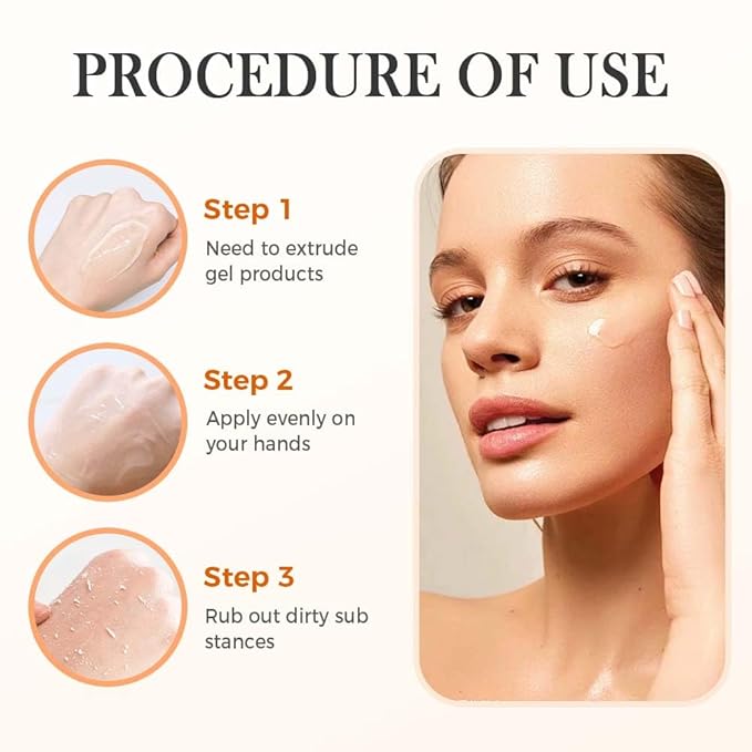 Orange Exfoliating Gel for Face & Body, 2026 Exfoliating Cleansing Gel Scrub, Orange Enzymes Exfoliatings Gels, Deep Clean Pores, Remove Blackheads & Moisturize Skin, All Types Skin (2pcs, 3.38 Fl Oz)