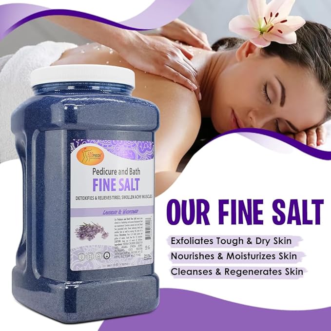 SPA REDI - Detox Foot Soak Pedicure and Bath Fine Salt, Lavender and Wildflower, 128 Oz - Made with Dead Sea Salts, Argan Oil, Coconut Oil, and Essential Oil, Hydrates, Softens and Moisturizes