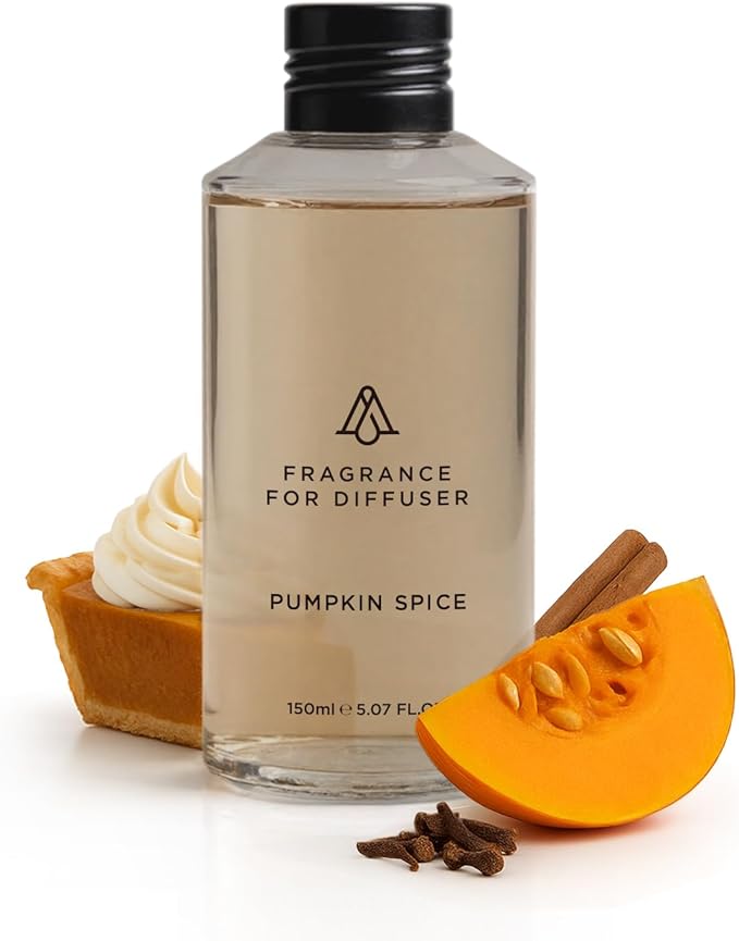 AromaPlan Hotel Scent Diffuser Oil Pumpkin Spice 5 Fl Oz (148ml) Fall Collection –Luxury Hotel & Home Fragrance Oil - Non Toxic - Made in USA - Bigger Bottle, Bolder Aroma & Longer Lasting