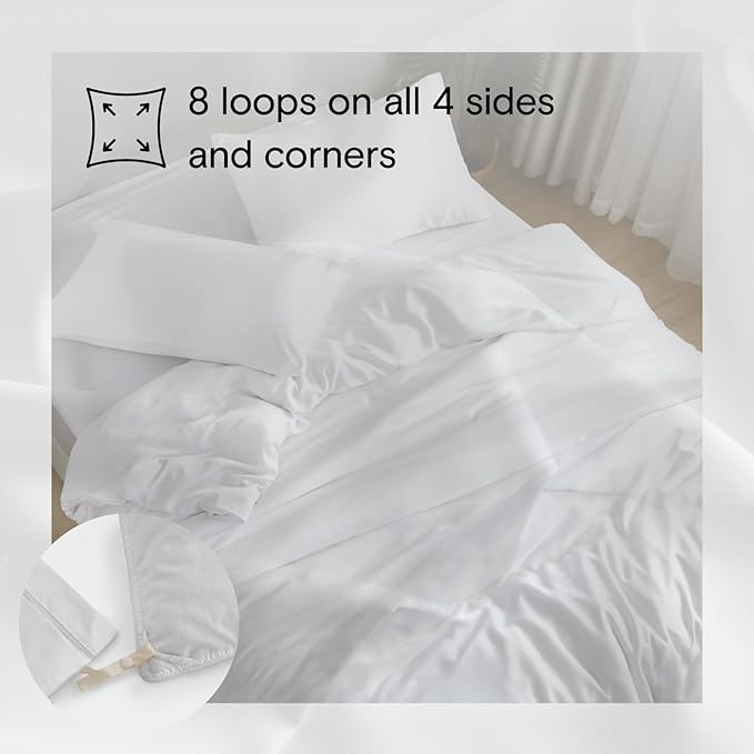 DOZ Duvet Cover Set, 100% Viscose derived from Bamboo, Organically Grown, Buttery Soft, Cooling Duvet Covers, High GSM, 1 Duvet Cover and 1 Pillowcase, 70"x90" (Snow, Twin/Twin XL)