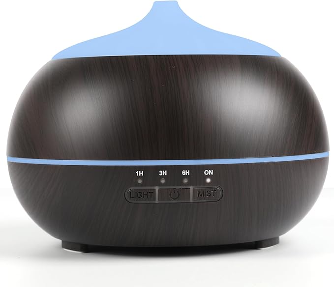 HAPPTWS 500ML Essential Oil Diffuser - BPA Free Ultrasonic Aromatherapy Diffuser, with 7-Color Lights Waterless Auto Shut Off for Home、Room、pet Room - Black